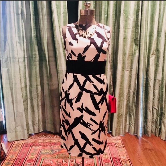 Michael Kors Dresses & Skirts - Michael Kors Black and Cream Dress with Black Sash